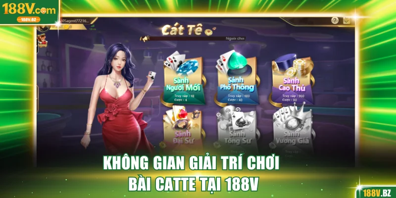 Không gian giải trí chơi bài Catte tại 188V