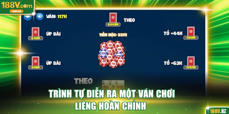 Trình tự diễn ra một ván chơi Liêng hoàn chỉnh 