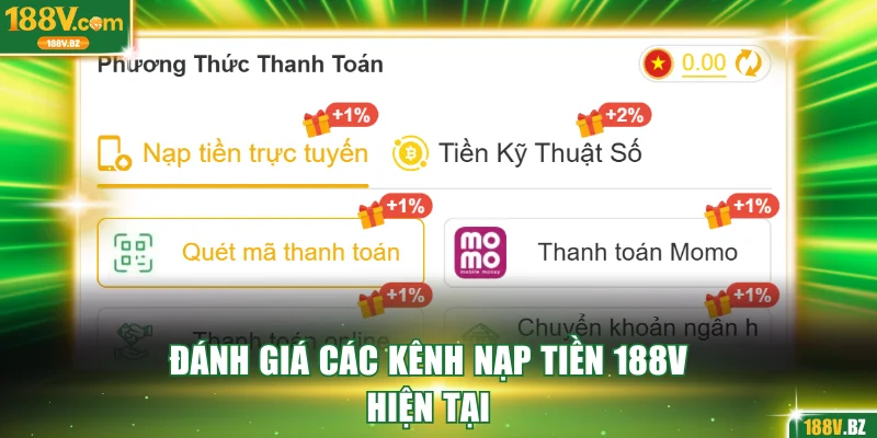 Đánh giá các kênh nạp tiền 188V hiện tại